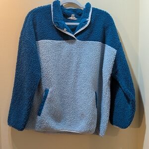 Time and Tru Blue and Light Blue Sherpa Sweatshirt